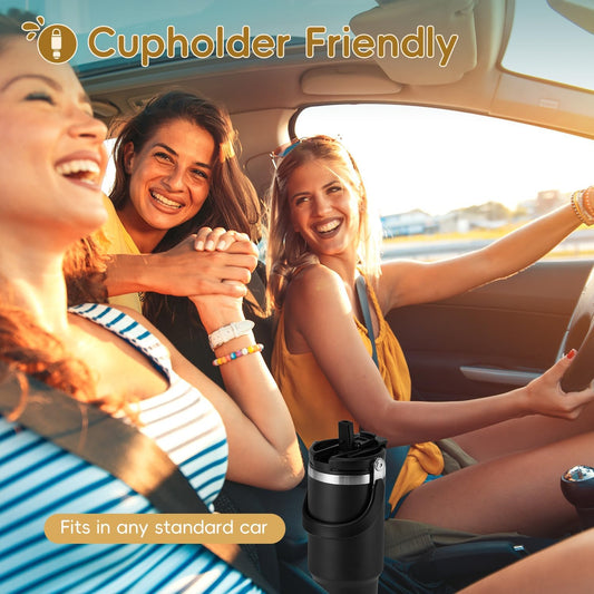 Black Double Walled Vacuum Insulated Tumbler Stainless Steel with 1.2L Capacity