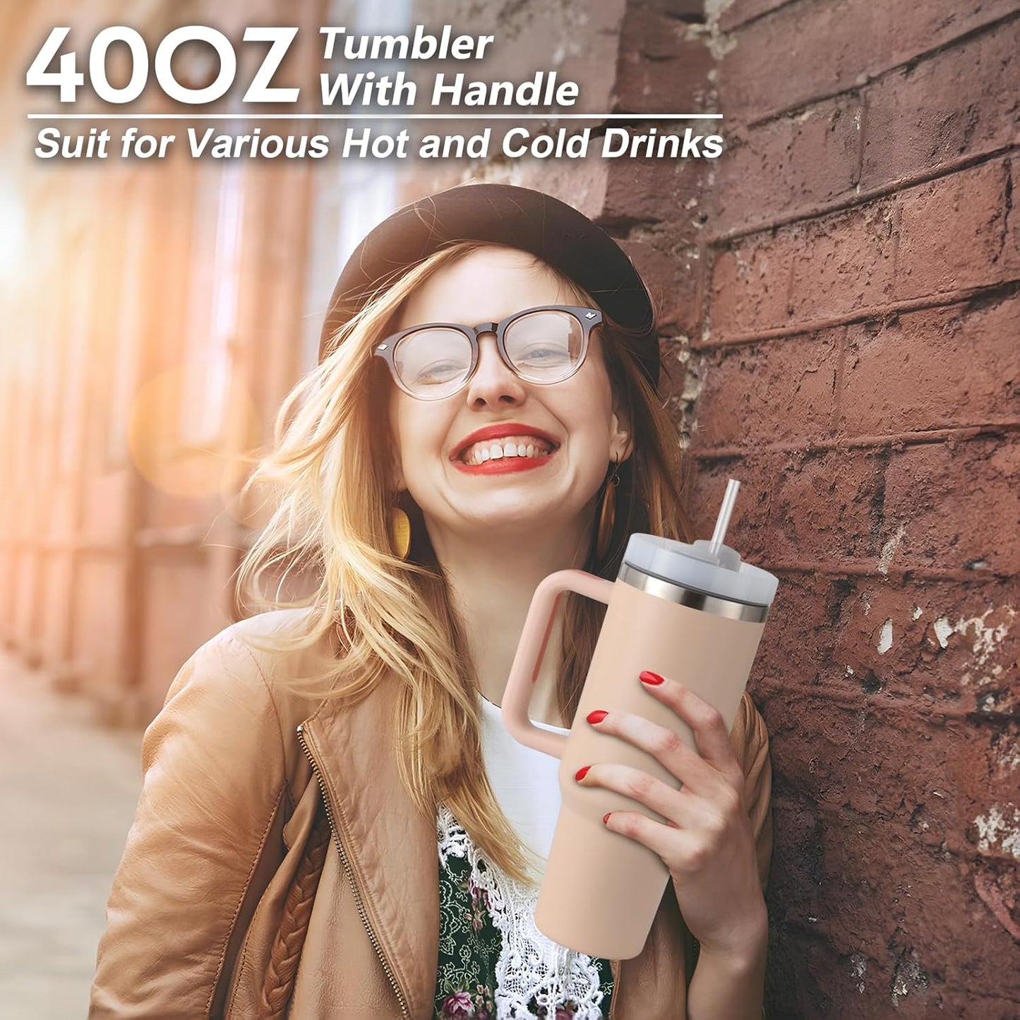 Tumbler With Straw Double Wall Vacuum Flask Hot & Cold Water Stainless Steel Tumbler 1200ML