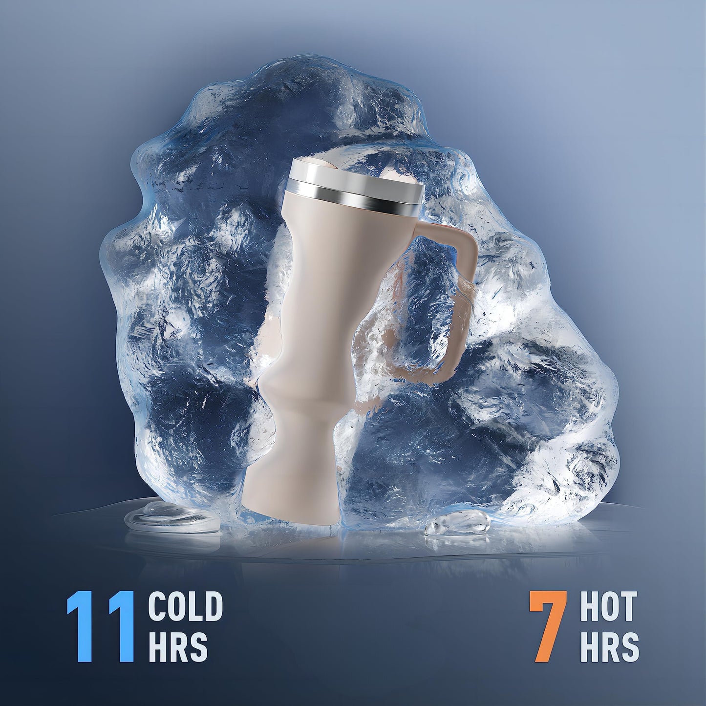 Tumbler With Handle and Straw Lid Reusable Vacuum With 1200ML Capacity