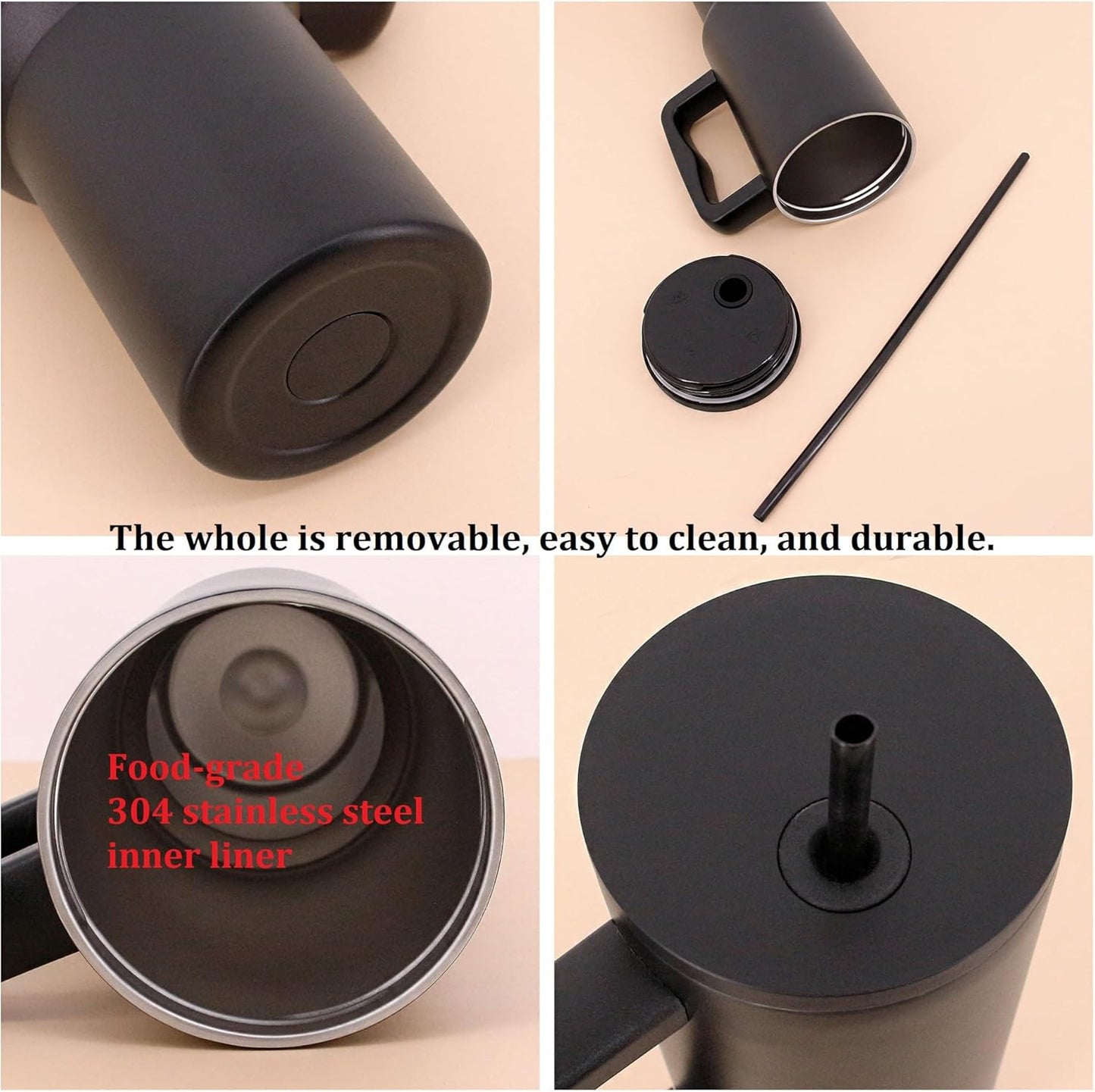 Tumbler With Straw Double Wall Vacuum Flask Hot & Cold Water Stainless Steel Tumbler 1200ML