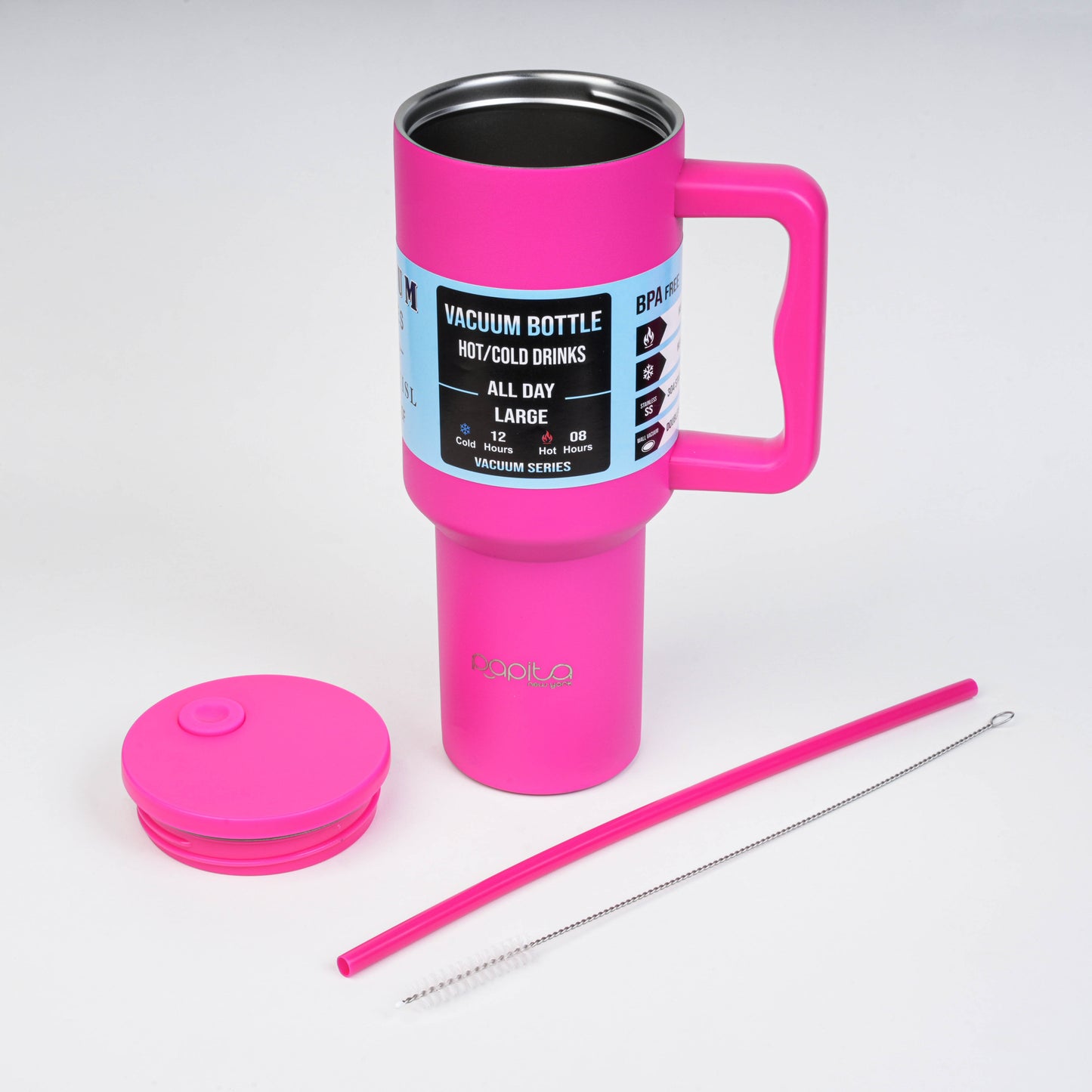 Tumbler with lid and Straw 1200ML Cup Stainless Steel Vacuum Insulated Tumbler for Water, Iced Tea or Coffee 1.2L Office Gym Travelling