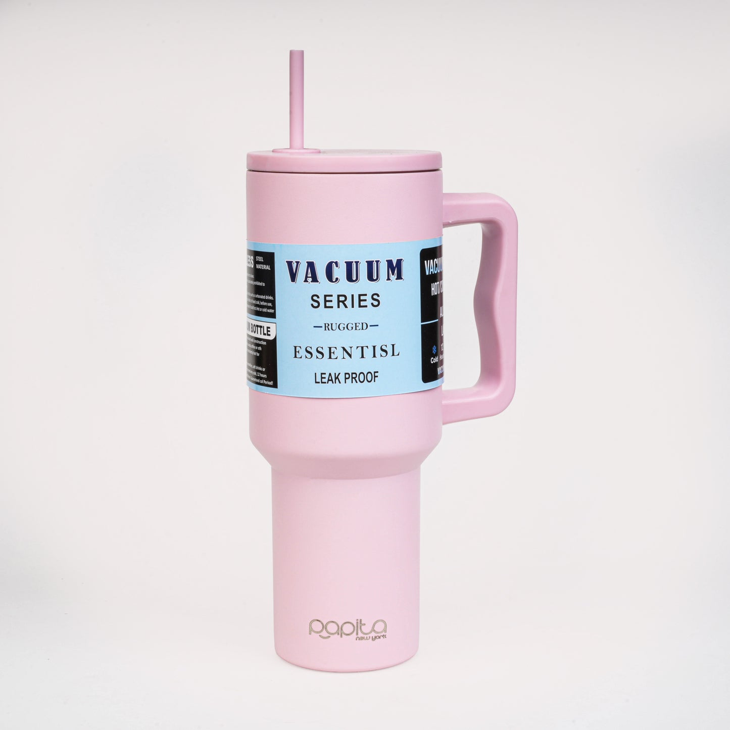 Tumbler With Handle and Straw Lid Reusable Vacuum With 1200ML Capacity