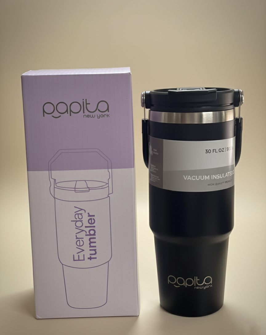 Tumbler with lid and Straw, Stainless Steel with 1.2L Capacity