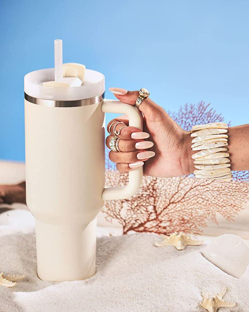 Tumbler With Straw Double Wall Vacuum Flask Hot & Cold Water Stainless Steel Tumbler 1200ML