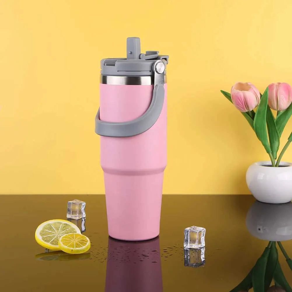 Tumbler with lid and Straw, Stainless Steel with 1.2L Capacity