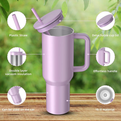 Tumbler with lid and Straw 1200ML Cup Stainless Steel Vacuum Insulated Tumbler for Water, Iced Tea or Coffee 1.2L Office Gym Travelling