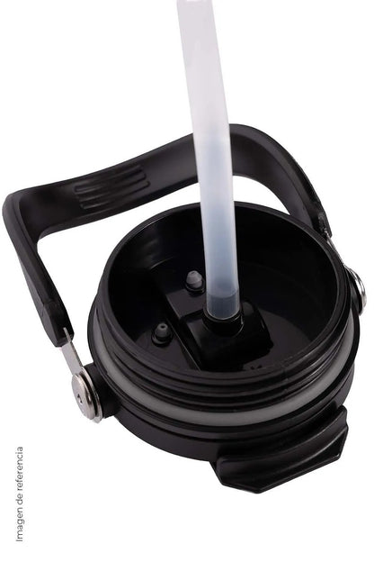 Stainless Steel Black & White Vacuum Insulated Tumbler With straw - 1200ML X 2 PCS