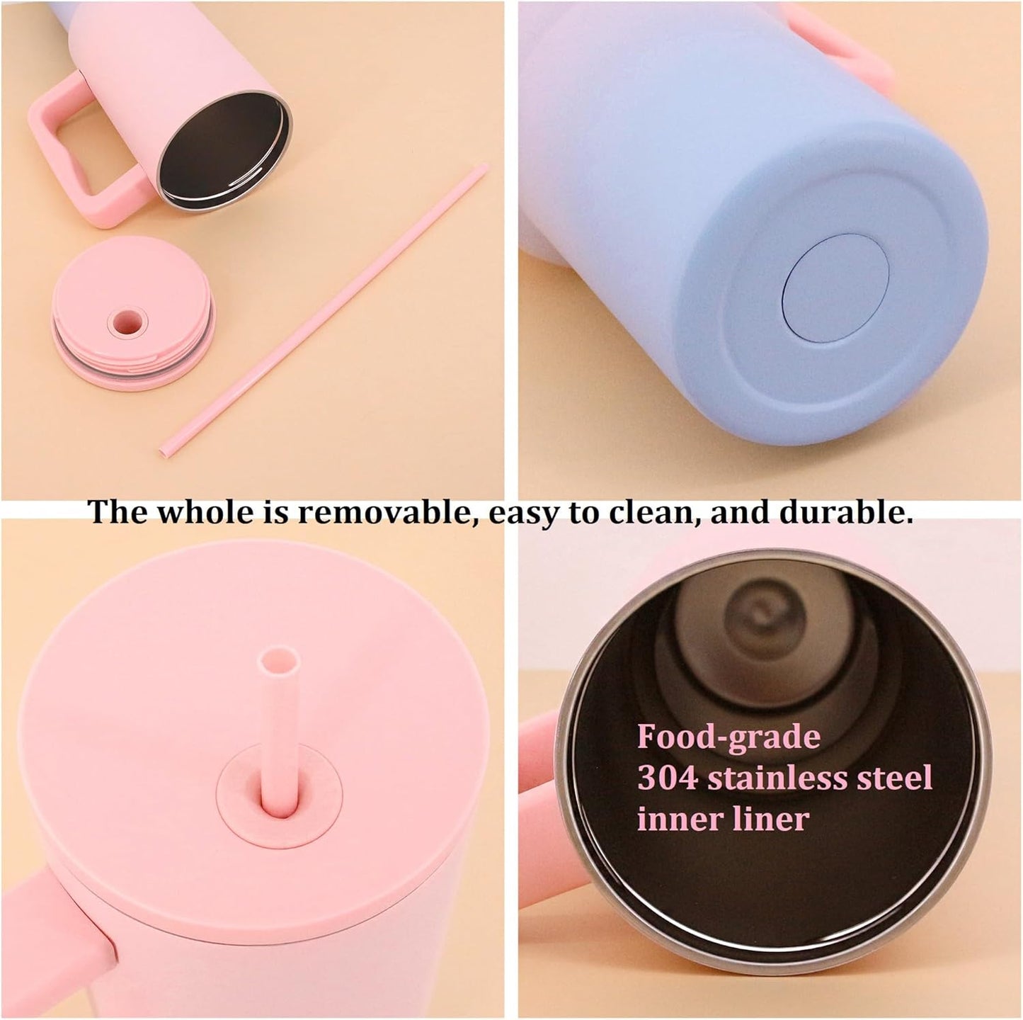 Tumbler with lid and Straw 1200ML Cup Stainless Steel Vacuum Insulated Tumbler for Water, Iced Tea or Coffee 1.2L Office Gym Travelling