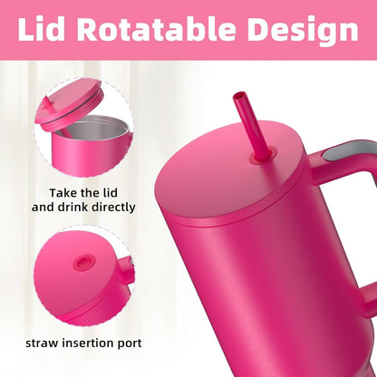 Tumbler with lid and Straw 1200ML Cup Stainless Steel Vacuum Insulated Tumbler for Water, Iced Tea or Coffee 1.2L Office Gym Travelling