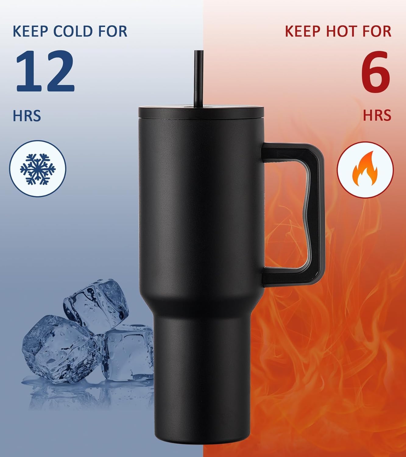 Tumbler Stainless Steel Black Vacuum Insulated - 1200ML