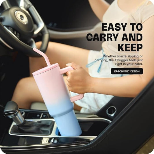 Tumbler with lid and Straw 1200ML Cup Stainless Steel Vacuum Insulated Tumbler for Water, Iced Tea or Coffee 1.2L Office Gym Travelling