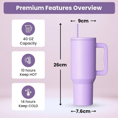 Tumbler Stainless Steel Purple Vacuum Insulated Pro Max Size - 1200ML