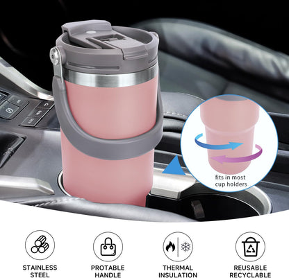 Pink Double Walled Vacuum Insulated Tumbler Stainless Steel with 1.2L Capacity