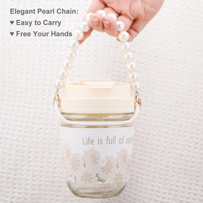 Plastic Glass Floral Vacuum Insulated Tumbler With Auto fitted straw