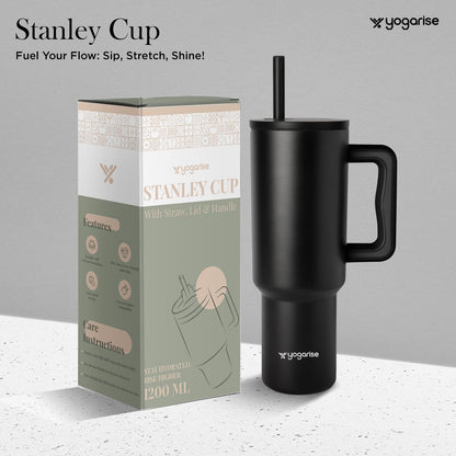 Tumbler with lid and Straw 1200ML Cup Stainless Steel Vacuum Insulated Tumbler for Water, Iced Tea or Coffee 1.2L Office Gym Travelling