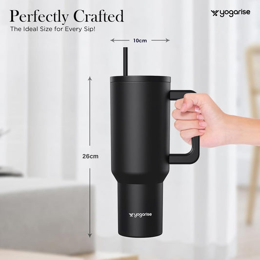 Tumbler with lid and Straw 1200ML Cup Stainless Steel Vacuum Insulated Tumbler for Water, Iced Tea or Coffee 1.2L Office Gym Travelling