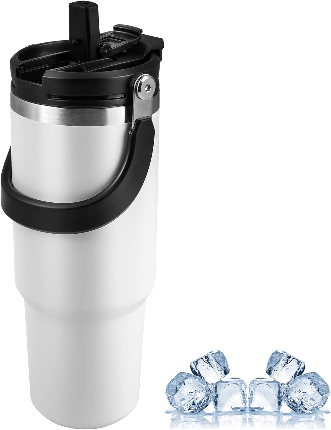 Tumbler Stainless Steel White Vacuum Insulated Pro Max Size - 1200ML