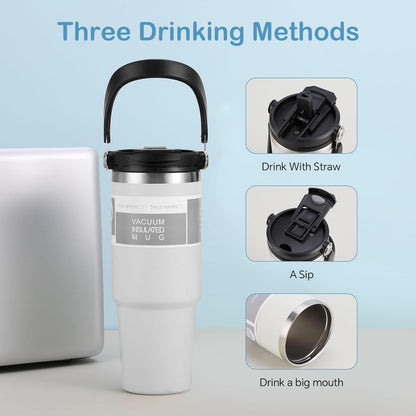 Tumbler Stainless Steel White Vacuum Insulated Pro Max Size - 1200ML