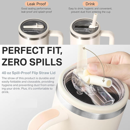 Tumbler Stainless Steel Cream Vacuum Insulated Pro Max Size - 1200ML