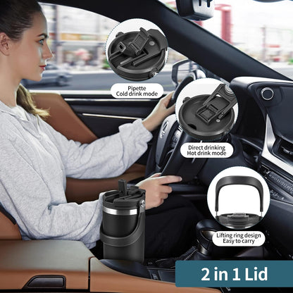 Black Double Walled Vacuum Insulated Tumbler Stainless Steel with 1.2L Capacity