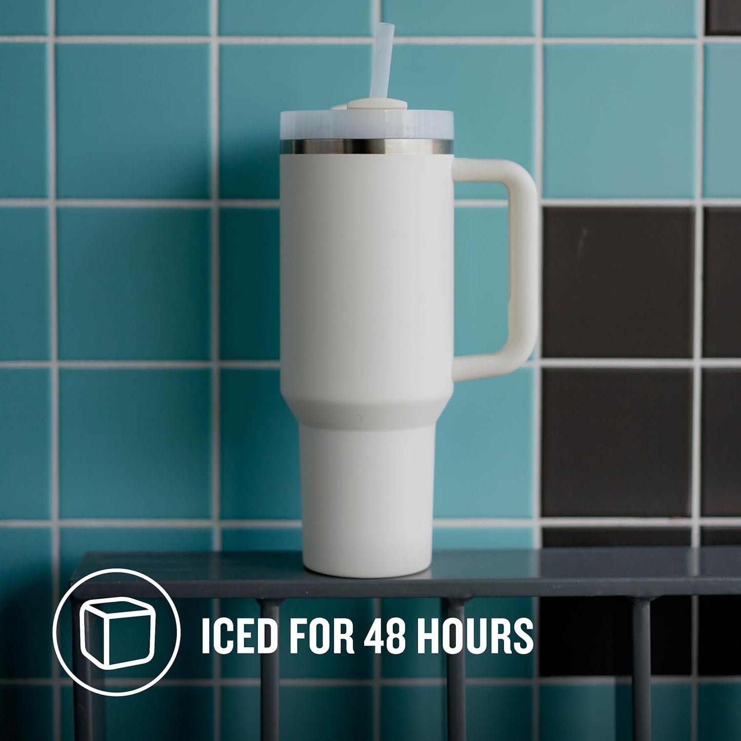 Tumbler Stainless Steel Cream Vacuum Insulated Pro Max Size - 1200ML