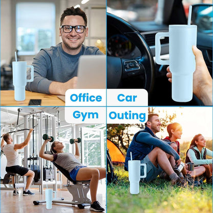 Tumbler Stainless Steel Sky Blue Vacuum Insulated Pro Max Size - 1200ML