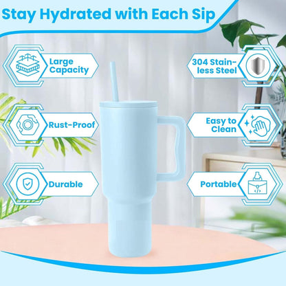 Tumbler Stainless Steel Sky Blue Vacuum Insulated Pro Max Size - 1200ML