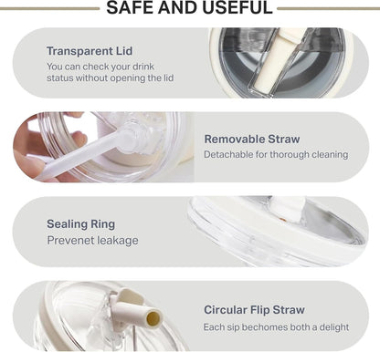 Tumbler Stainless Steel Cream Vacuum Insulated Pro Max Size - 1200ML