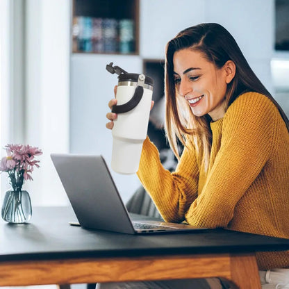Tumbler with lid and Straw, Stainless Steel with 1.2L Capacity