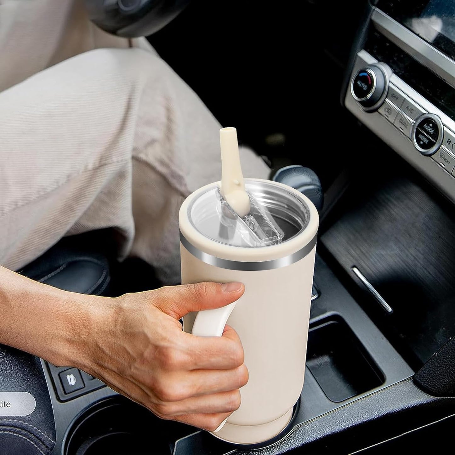 Tumbler With Straw Double Wall Vacuum Flask Hot & Cold Water Stainless Steel Tumbler 1200ML