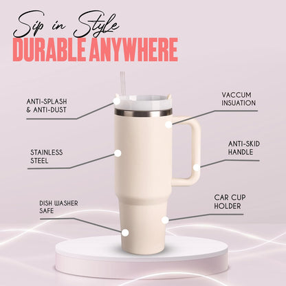 Tumbler Stainless Steel Rose Vacuum Insulated Pro Max Size - 1200ML