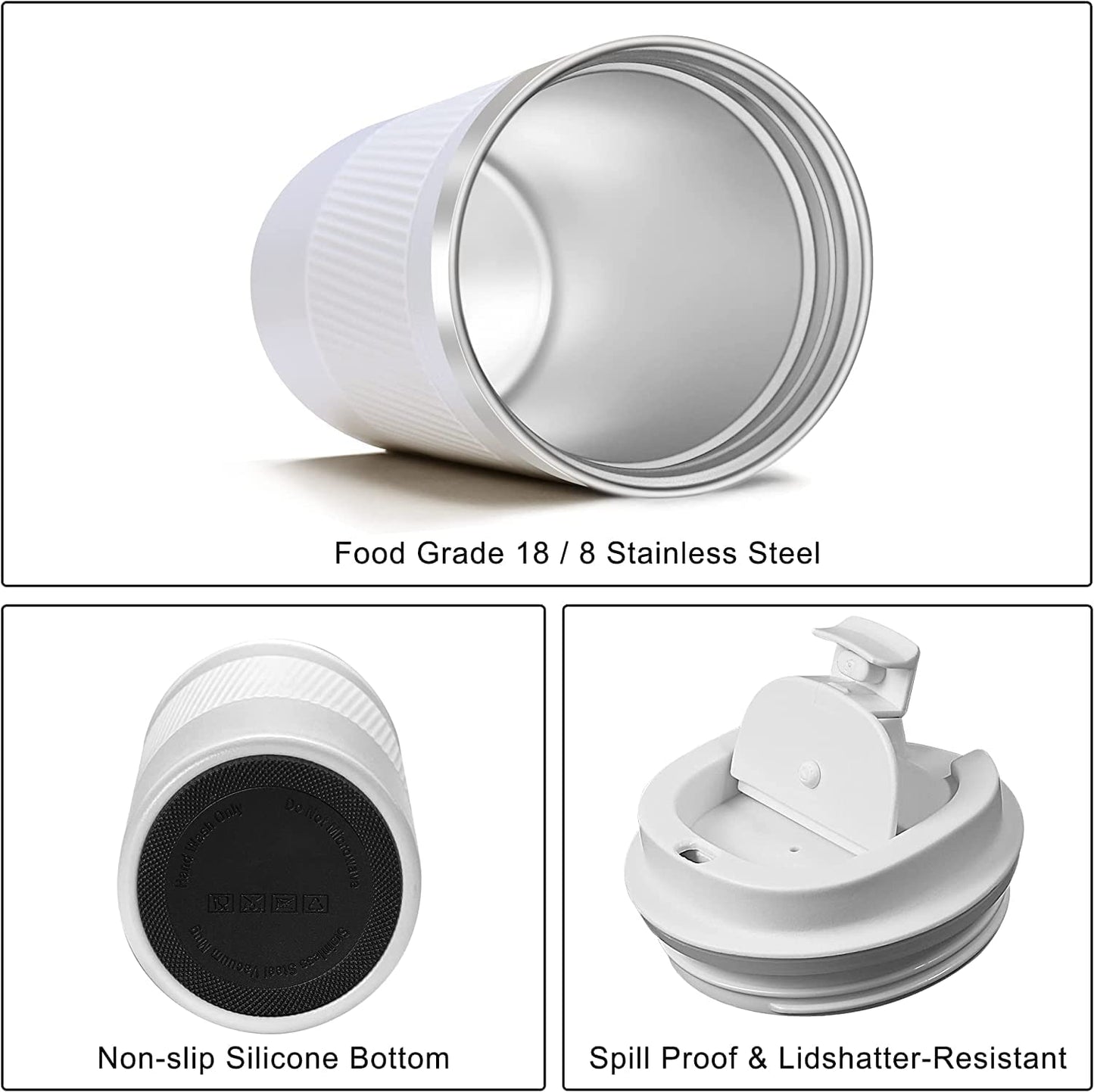 Stainless Steel Plain White Vacuum Insulated Pro Size Tumbler - 550ML