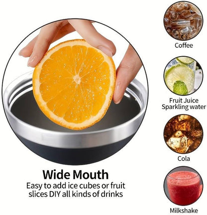 Tumbler with Handle and Straw Lid, Reusable Vacuum Insulated Stainless Steel Water Bottle Leakproof Coffee Sipper Mug for Keeping Beverages Hot or Cold, Perfect for Travel