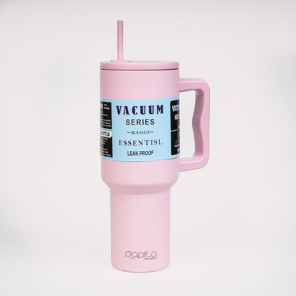 Tumbler With Handle and Straw Lid Reusable Vacuum With 1200ML Capacity