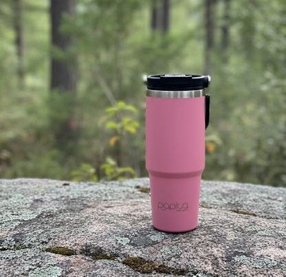 Stainless Steel Pink Vacuum Insulated Tumbler With straw - 1200ML