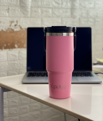 Tumbler with lid and Straw, Stainless Steel with 1.2L Capacity