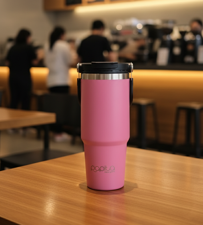 Pink Double Walled Vacuum Insulated Tumbler Stainless Steel with 1.2L Capacity