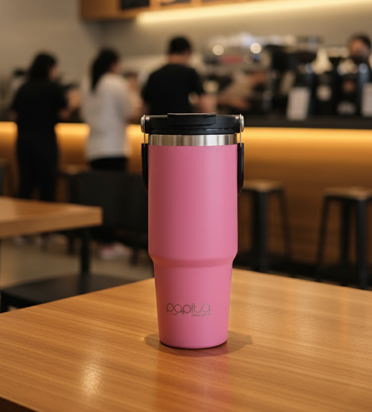 Pink Double Walled Vacuum Insulated Tumbler Stainless Steel with 1.2L Capacity