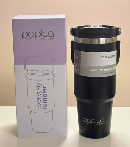 Black Double Walled Vacuum Insulated Tumbler Stainless Steel with 1.2L Capacity