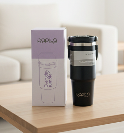 Tumbler Stainless Steel Black Vacuum Insulated Pro Max Size - 1200ML