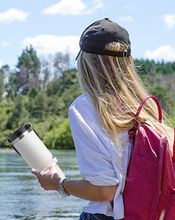 Tumbler Stainless Steel White Vacuum Insulated Pro Max Size - 1200ML